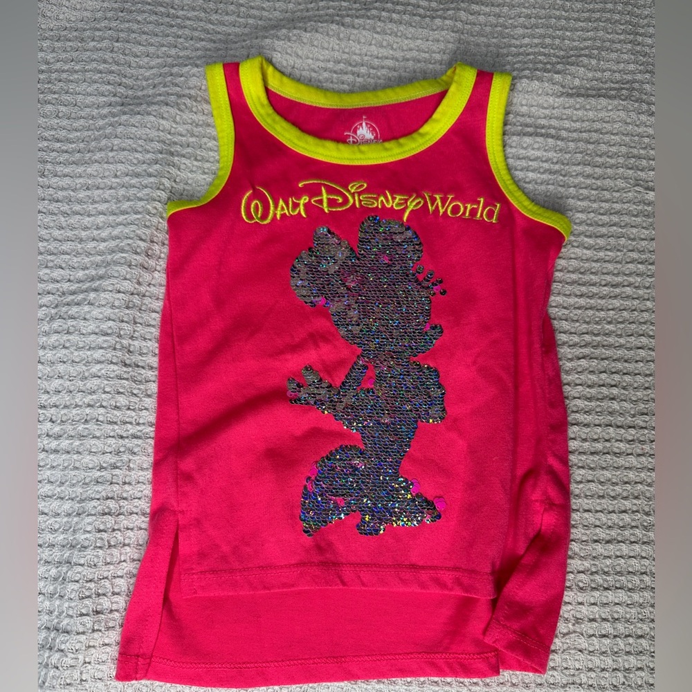 Disney  Walt Disney World Pink and Yellow Kids Tank Top